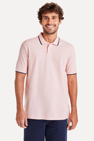 POLO MAS MC FRISOS SIMPLES ROSA