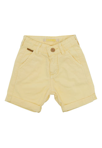 BERMUDA MAS SARJA PT CRAWLING - 1/3 AMARELO BEBE