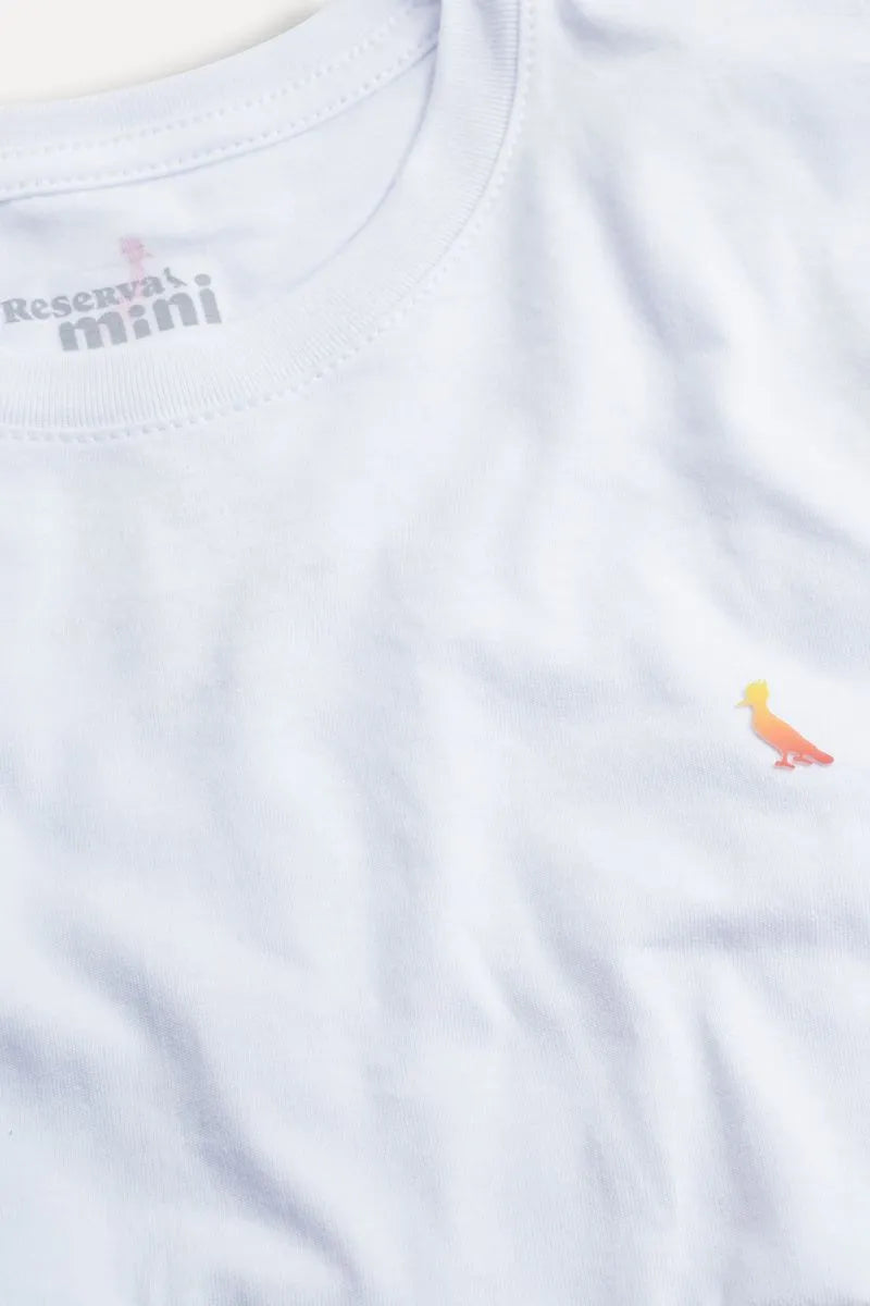 CAMISETA MINI PICA PAU DEGRADE VERMELHO BRANCO