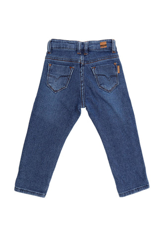 CALCA JEANS MAS SKINNY MOLETOM - 1/3 JEANS MEDIO