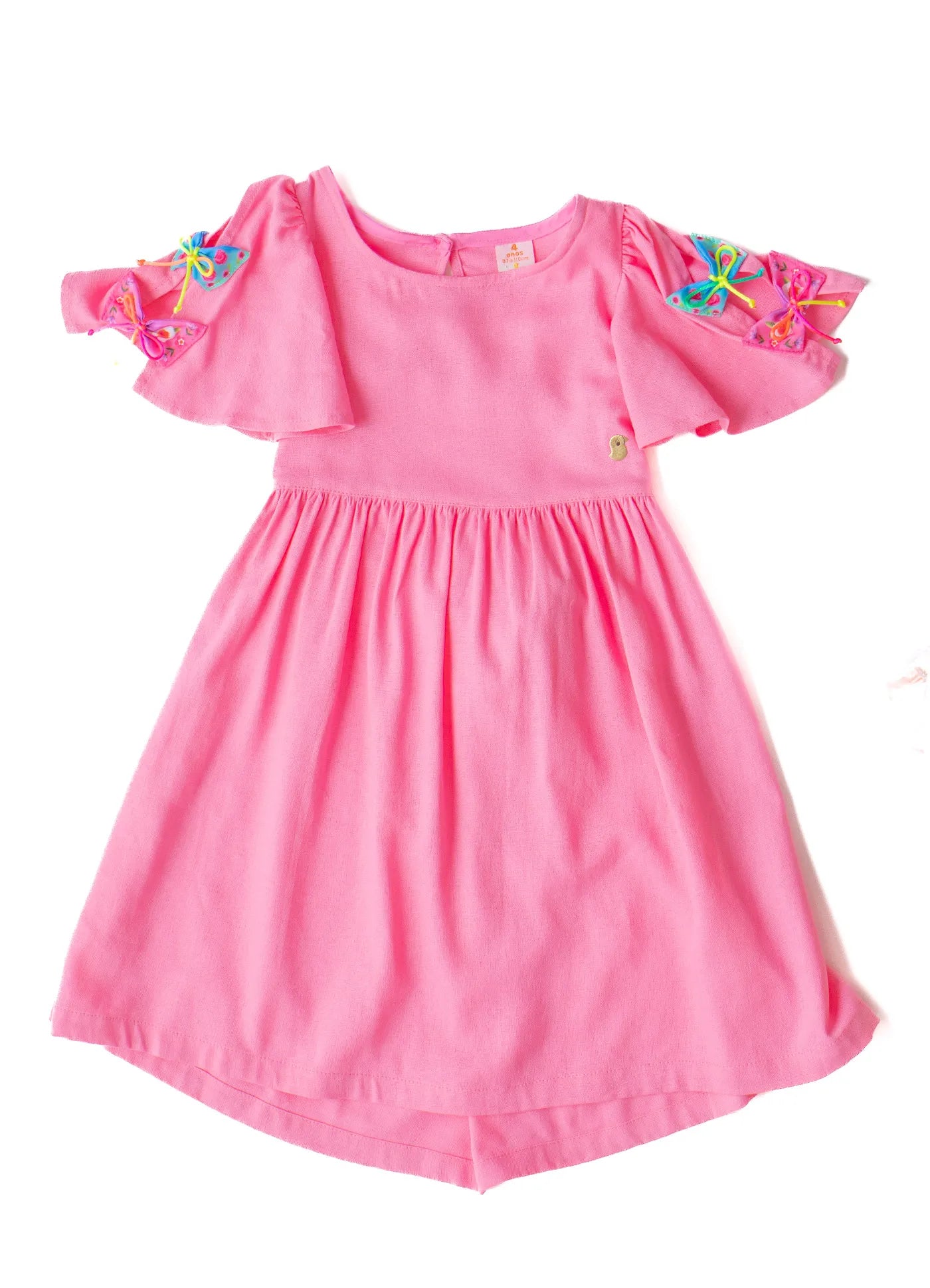 VESTIDO BORBOJARDIM ALPHABETO ROSA PINK