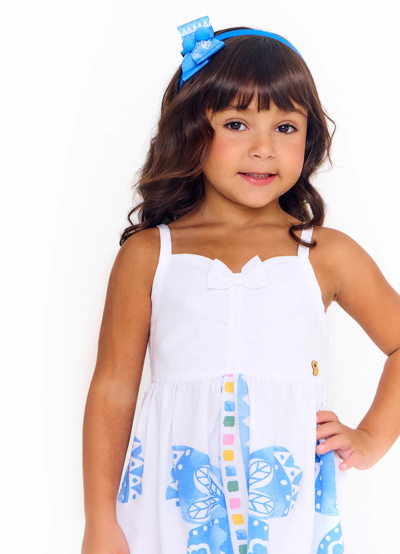 VESTIDO FEM BORBOBLUE ALPHABETO BRANCO