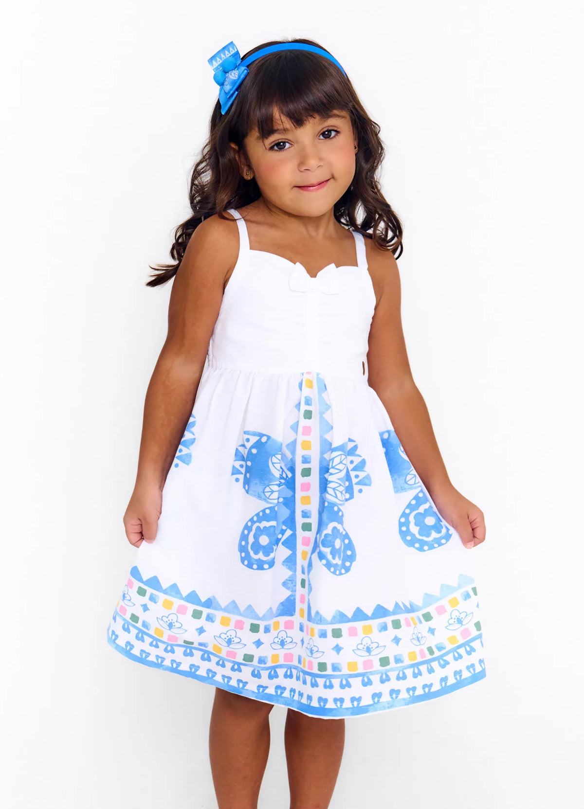VESTIDO FEM BORBOBLUE ALPHABETO BRANCO