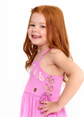 VESTIDO FEM FLORES ALPHABETO VIOLACIO
