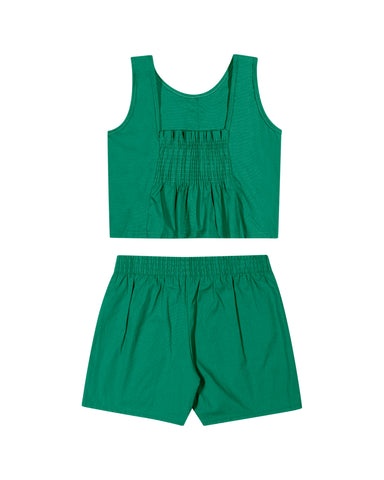 CONJUNTO FEM REG E SHORT SAIA TRICOLINE VERDE BANDEIRA