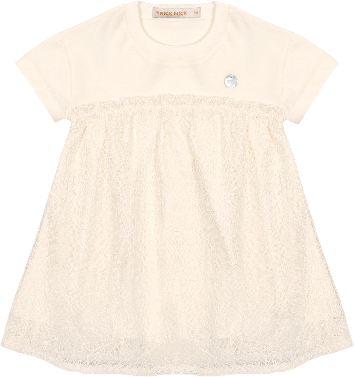 VESTIDO MC RENDA FELICE E MALHA OFF WHITE