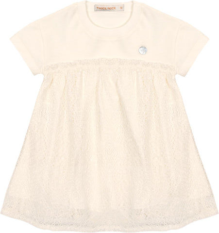 VESTIDO MC RENDA FELICE E MALHA OFF WHITE