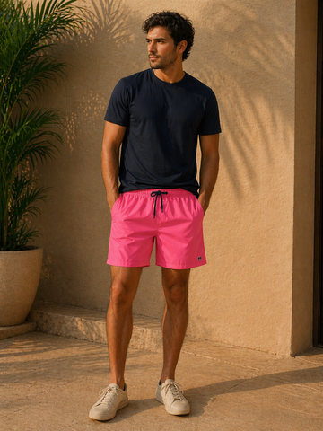 SHORT TACTEL MASC LISO JAIAL PINK/MARINHO