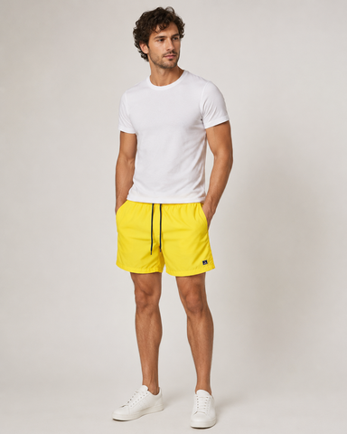 SHORT TACTEL MASC LISO JAIAL AMARELO/MARINHO