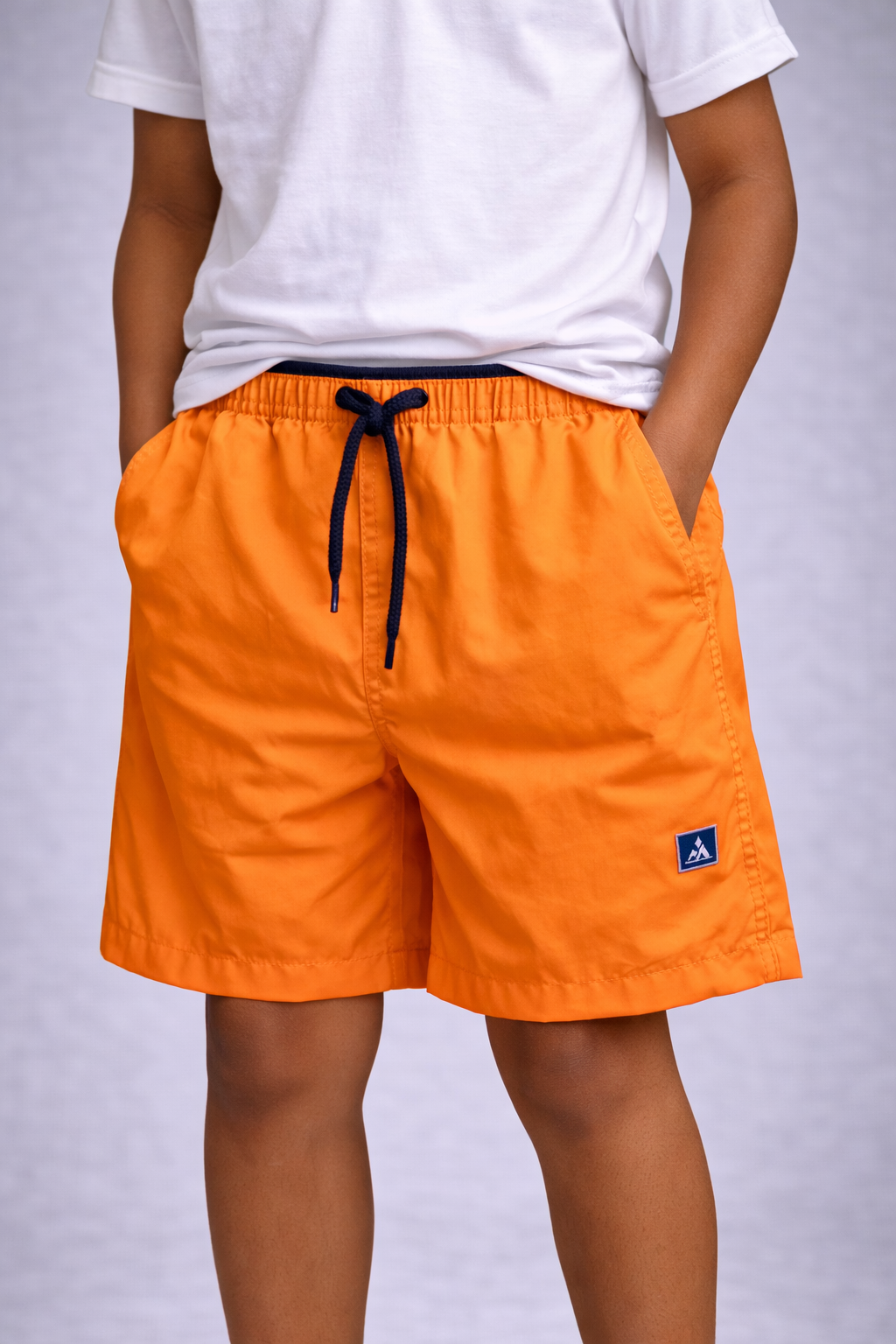 SHORT TACTEL MASC LISO JAIAL LARANJA NEON/MARINHO