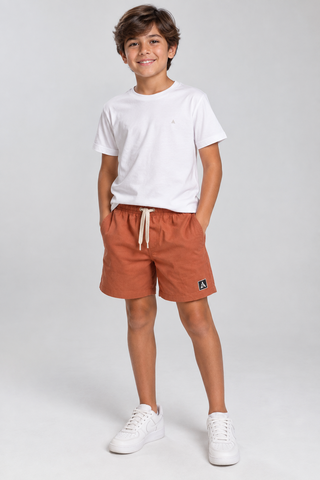 SHORT LINHO MASC KIDS LISO CANELA