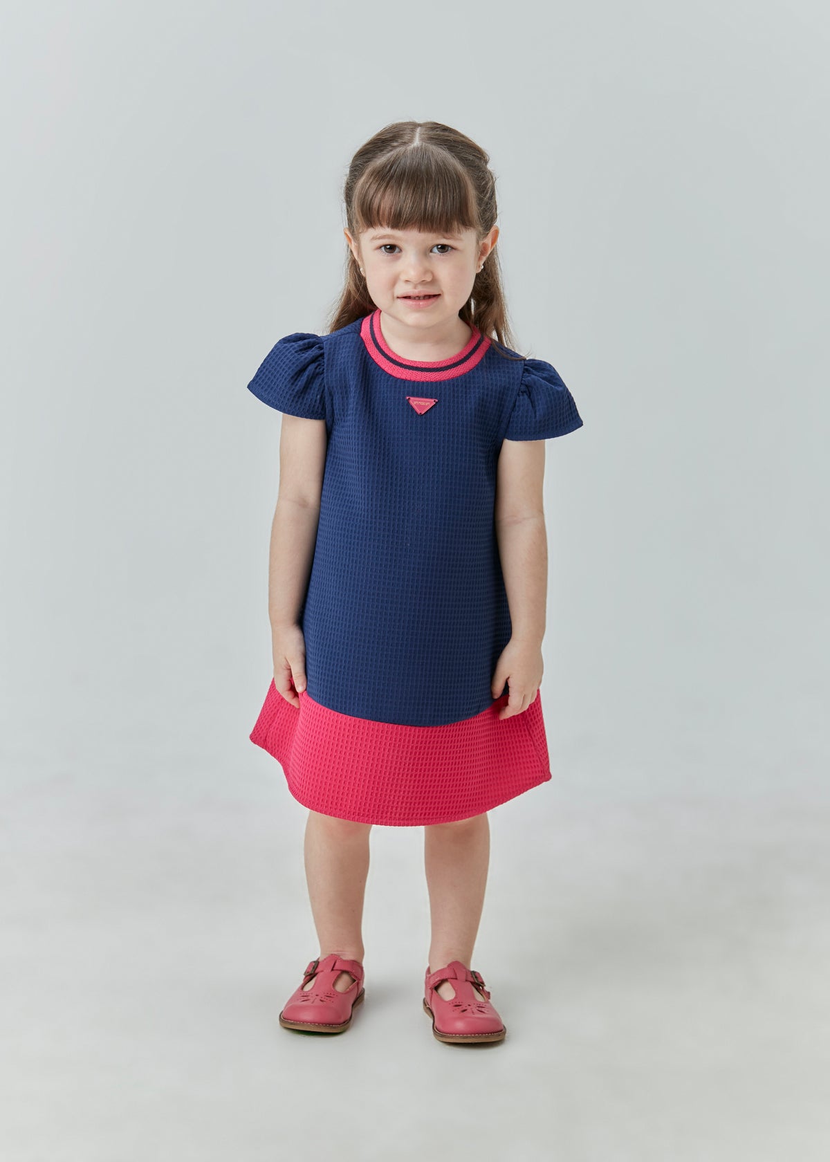 VESTIDO JUMPER JACQUARD C BARRADO CONT MARINHO