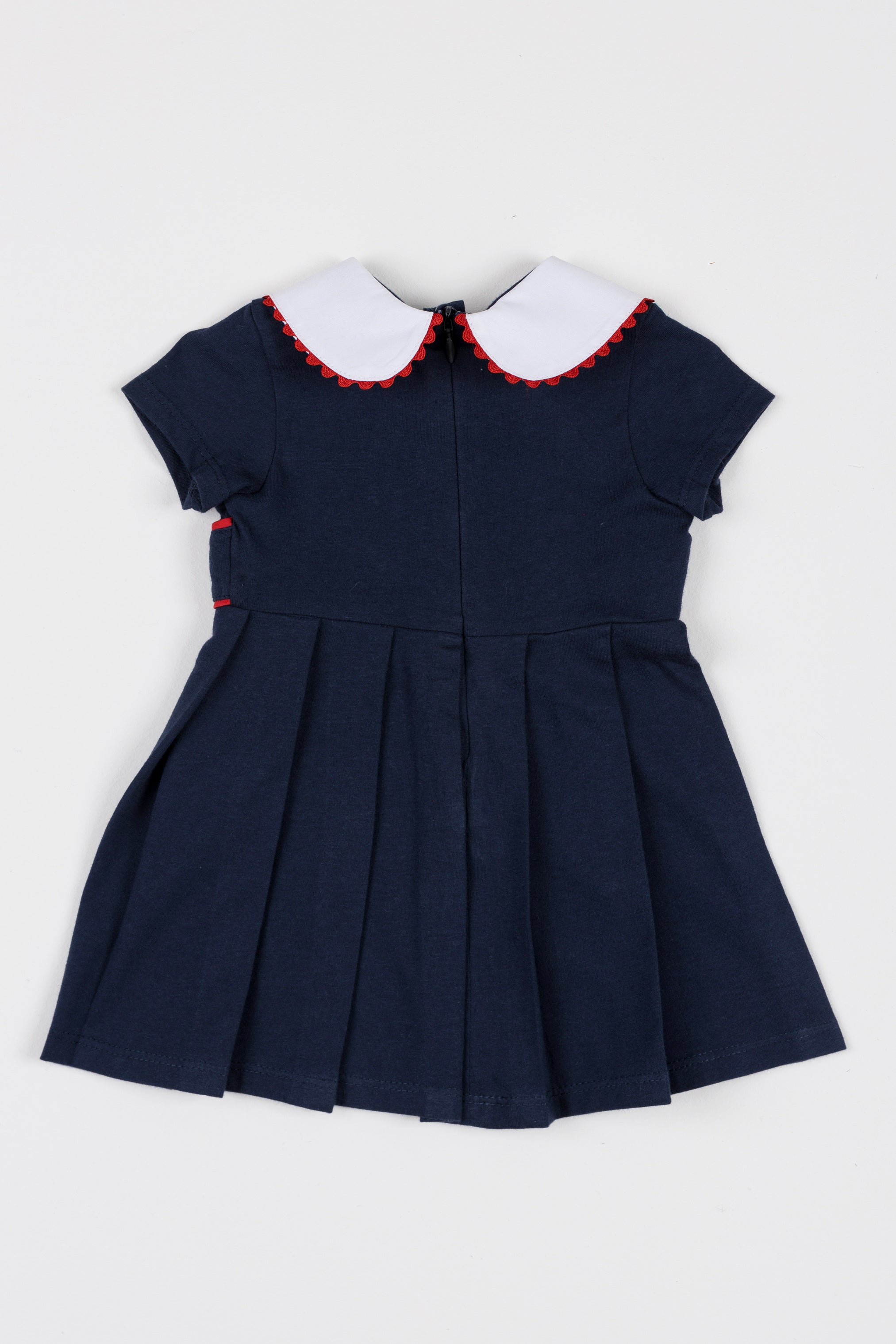 VESTIDO MALHA PREGAS E VIVOS CONTRAST MARINHO