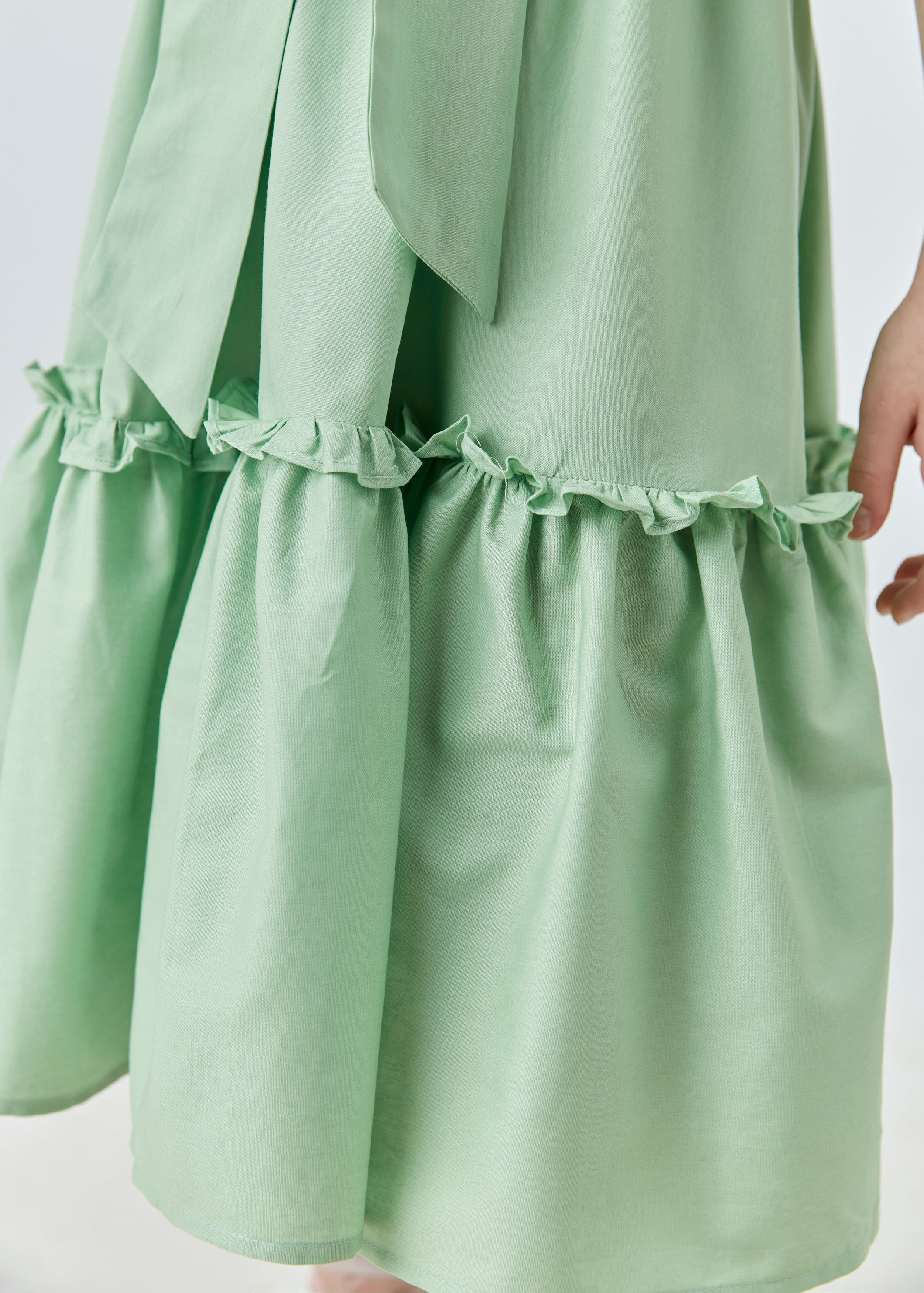 VESTIDO MIDI EM TRICOLINE VERDE CLARO
