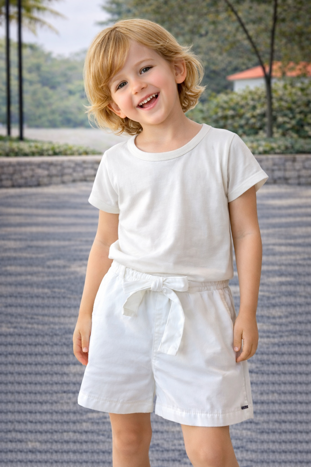 SHORT FEM JUV CLOCHARD EM SARJA BRANCO