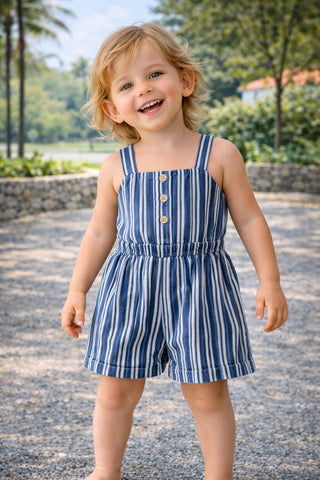 CONJ FEM JUV REG E SHORT TEXTUR LISTRADO MARINHO