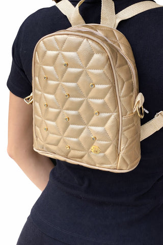 MINI MOCHILA MEDALHA DOURADA DOURADO