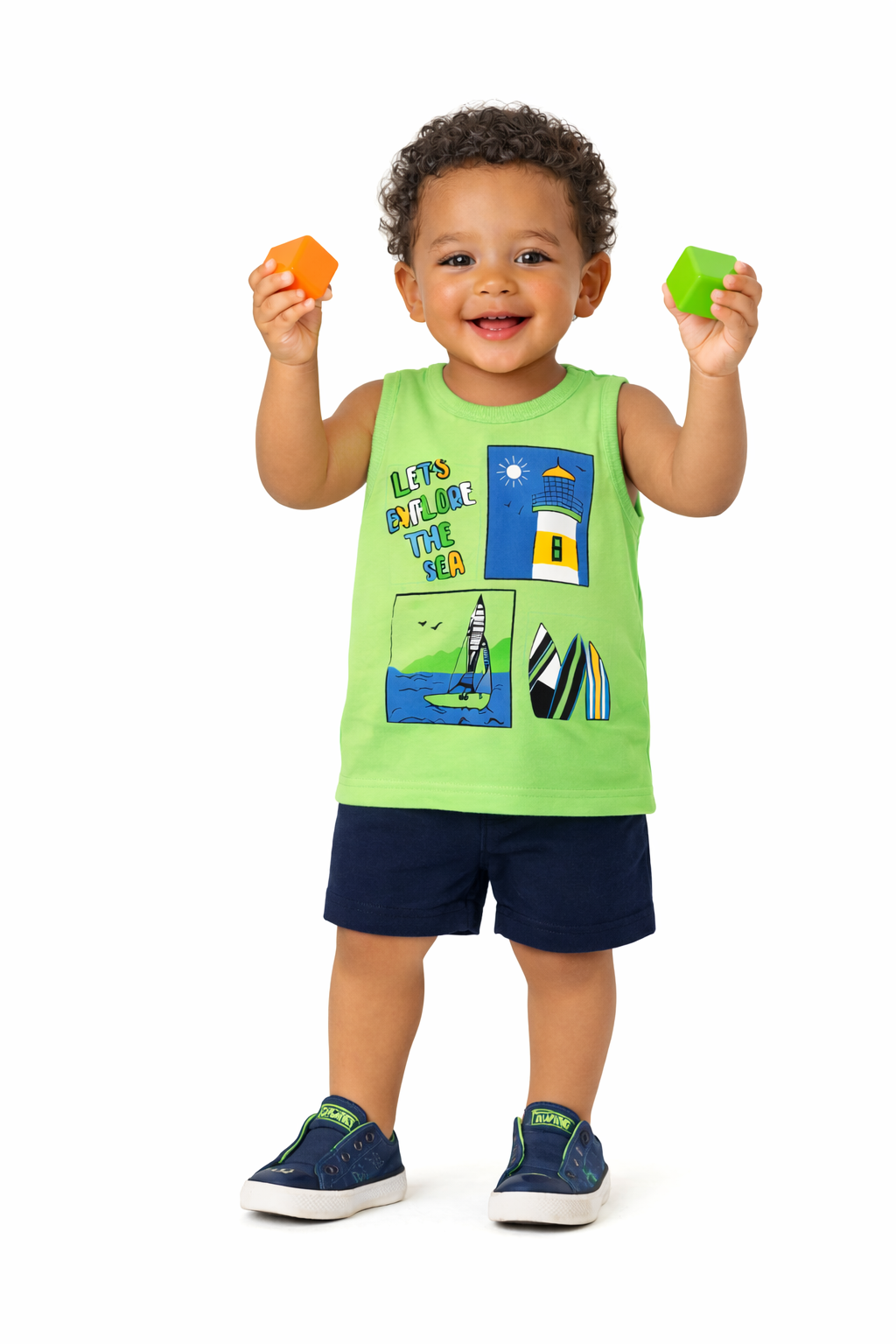 CONJ MAS REG EST FAROL E BARCO E BER MLT VERDE NEON