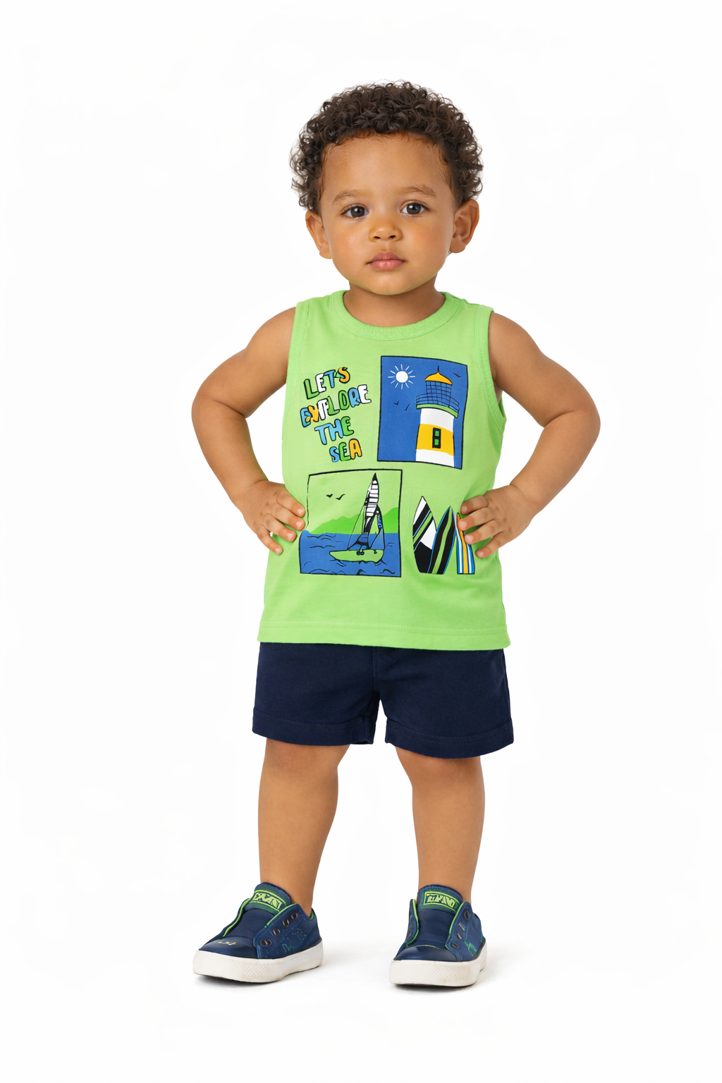 CONJ MAS REG EST FAROL E BARCO E BER MLT VERDE NEON