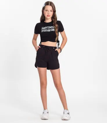BLUSA FEM JUV VISCOTORCION DET ELAST PRETO