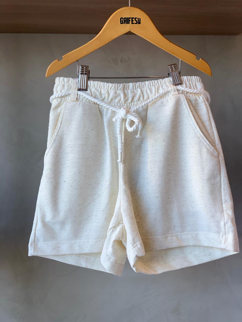 SHORT FEM JUV MLT MAQUINETADO LINHO OFF WHITE