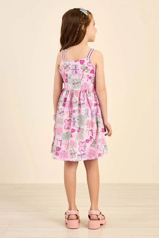 VESTIDO ALCA ELAST EST BORBOLETAS LILAS CLARO