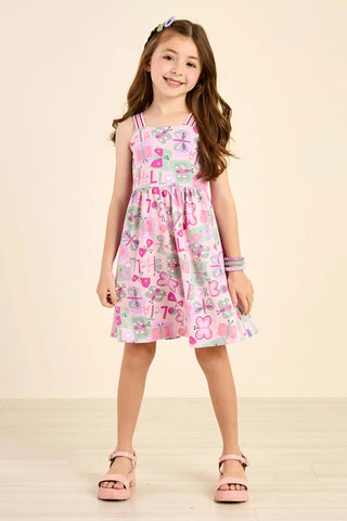 VESTIDO ALCA ELAST EST BORBOLETAS LILAS CLARO