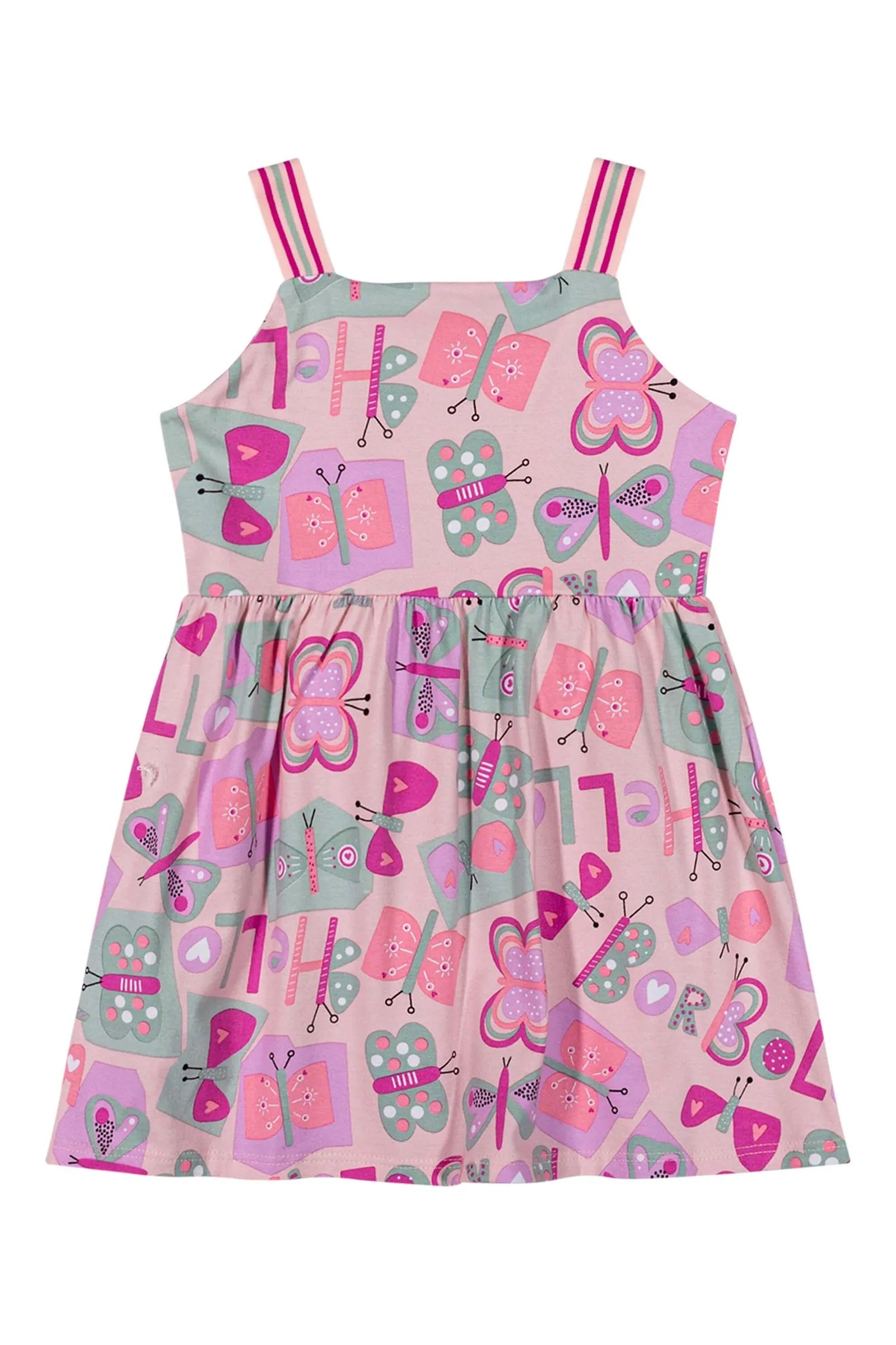 VESTIDO ALCA ELAST EST BORBOLETAS LILAS CLARO