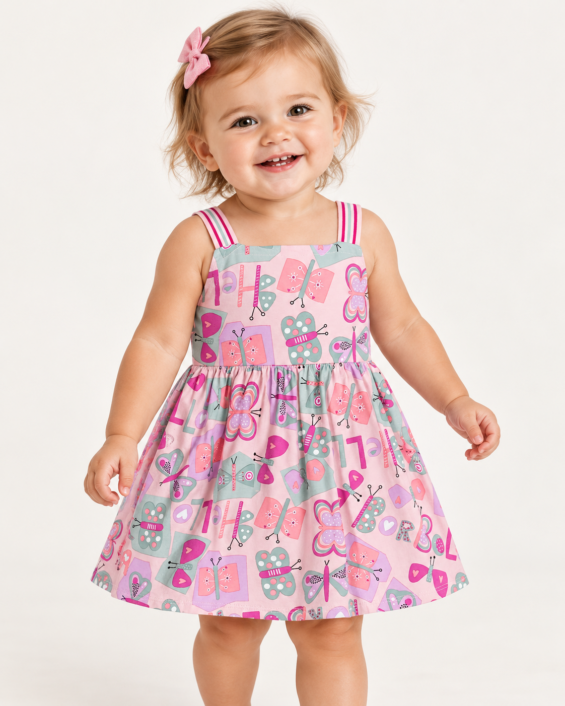 VESTIDO ALCA ELAST EST BORBOLETAS LILAS CLARO