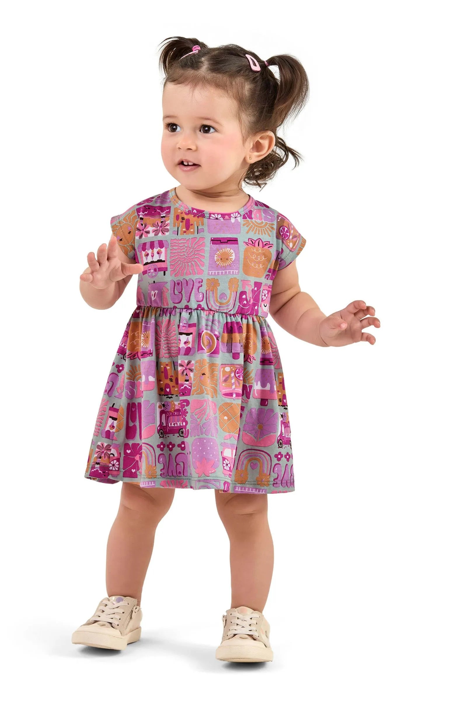 VESTIDO MC MEIA MALHA EST SUN LOVE VERDE