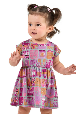 VESTIDO MC MEIA MALHA EST SUN LOVE VERDE