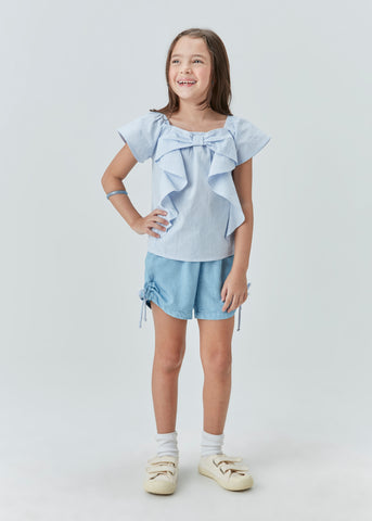 CONJ FEM BATA ANARRUGA XADREX SHORT JNS DELAVE