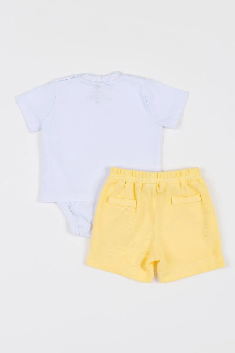 CONJ MAS BB CAM BODY URSOS BONE BERM PIQ BRANCO/AMARELO