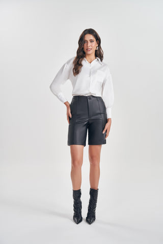 CAMISA FEM ML OVERSIZED EM PLANO CETIM OFF WHITE