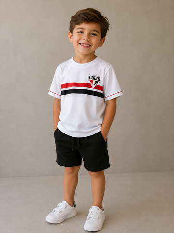 CAMISETA INF SAO PAULO ICE 2 LISTRAS BRANCO