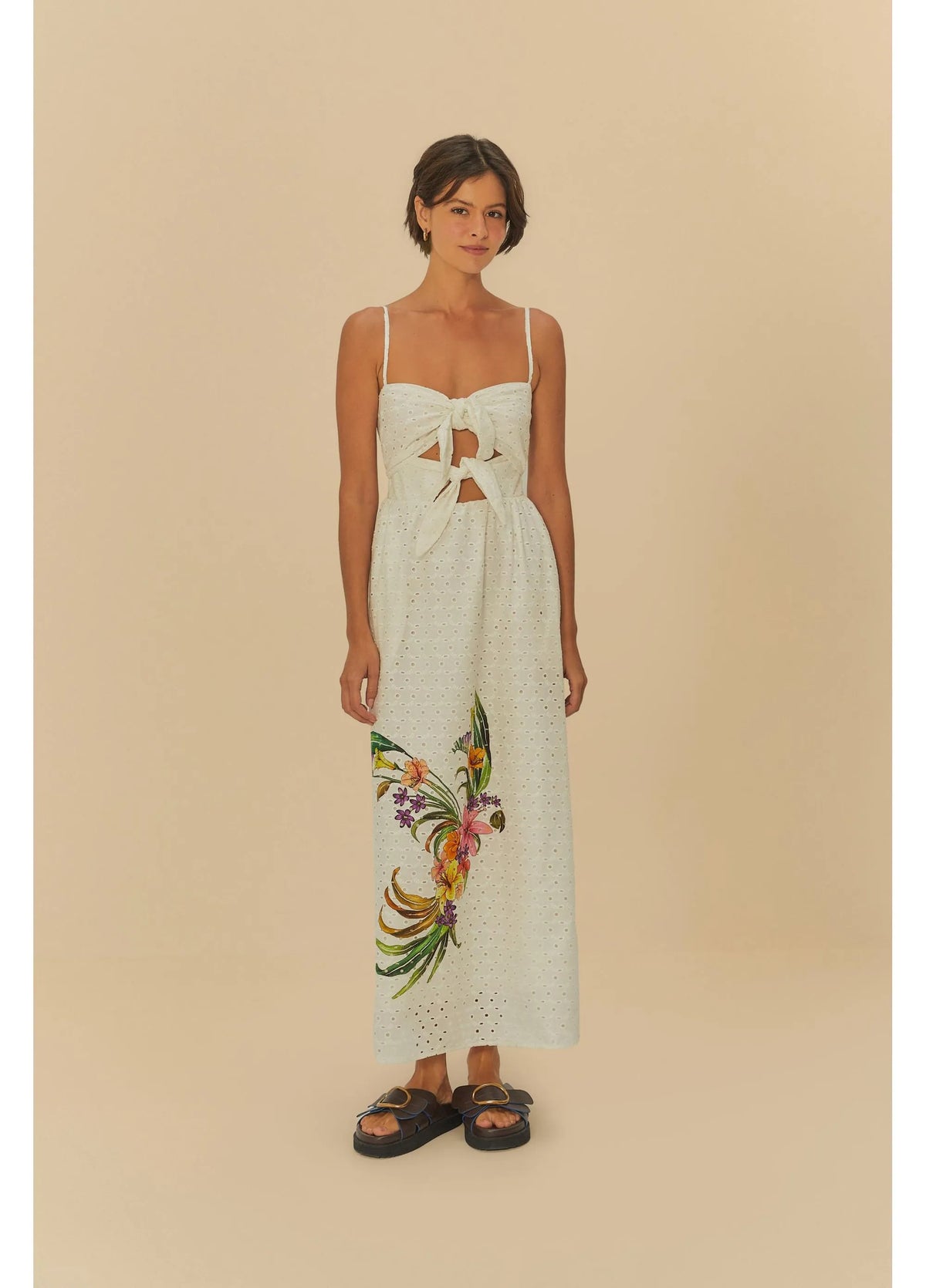 VESTIDO LAISE PASSARO EM FLOR BRANCO