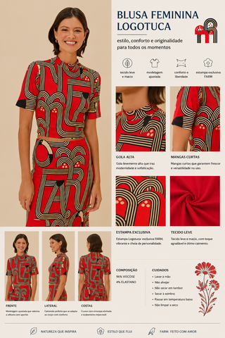 BLUSA FEM LOGOTUCA VERMELHO
