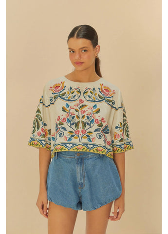 TSHIRT CROPPED SONHO GUARANA OFF WHITE
