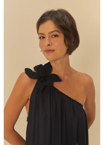 VESTIDO LONGO RIQUEZA TROPICAL PRETO