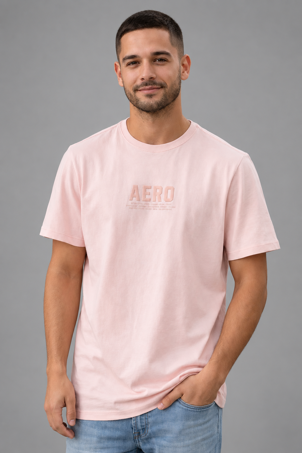 CAMISETA MASC MC SILKADA AEROPOSTALE ROSA CLARO