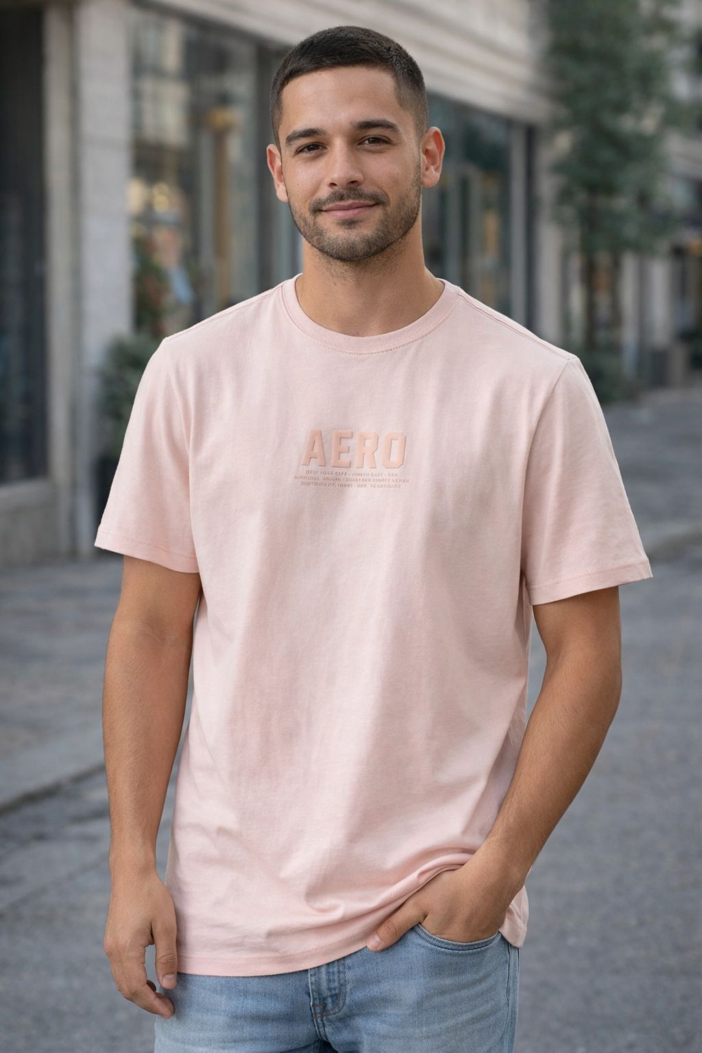 CAMISETA MASC MC SILKADA AEROPOSTALE ROSA CLARO