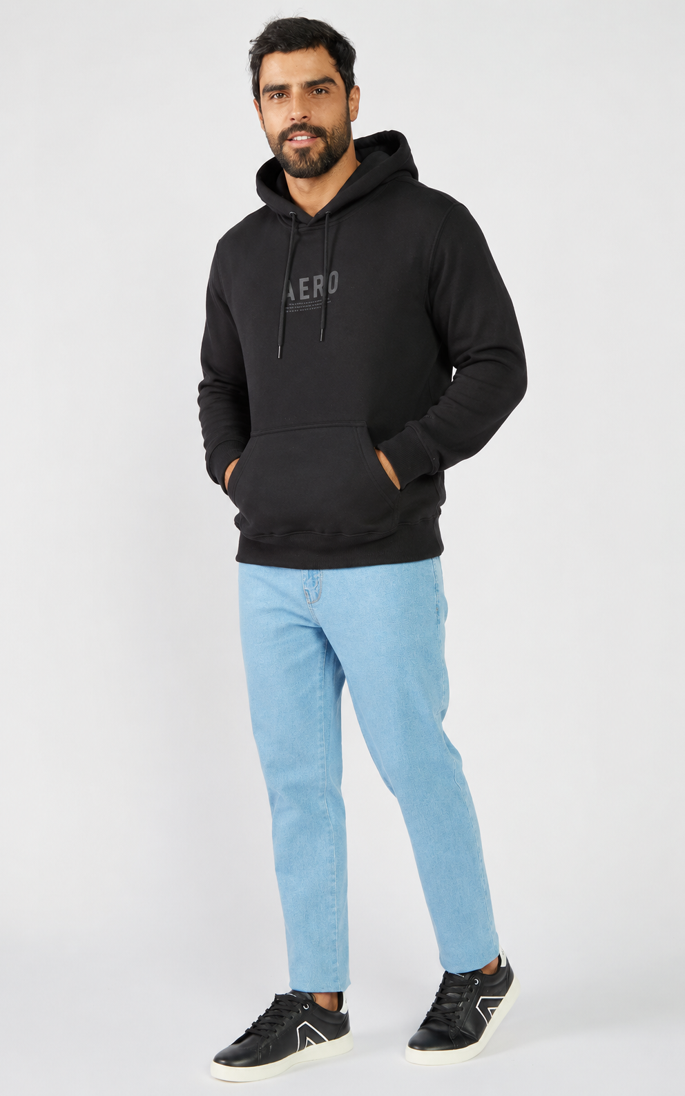 MOLETOM MASC FECHADO AEROPOSTALE PRETO