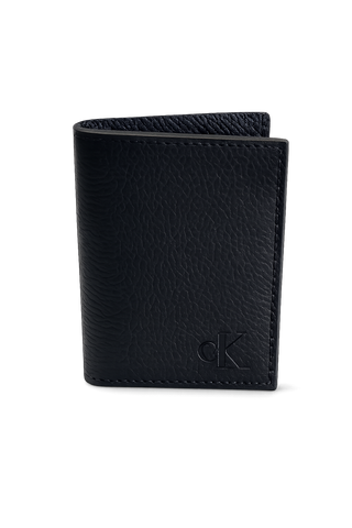CARTEIRA CKJ MAS PEQUENA FLOATER QUEIMA PRETO
