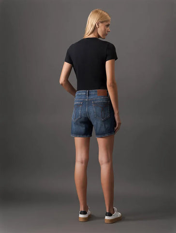 BERMUDA CKJ FEM JEANS MEIO COXA AZUL MEDIO