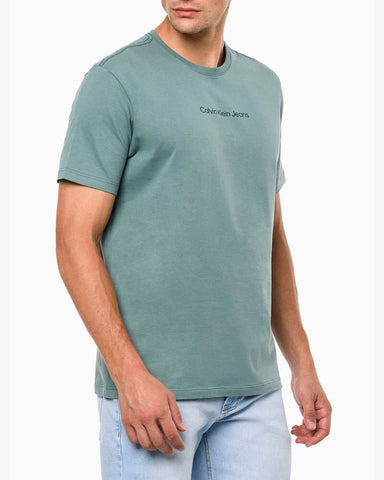 CAMISETA MC CKJ MASC LOGO CENTRALIZADO VERDE MEDIO
