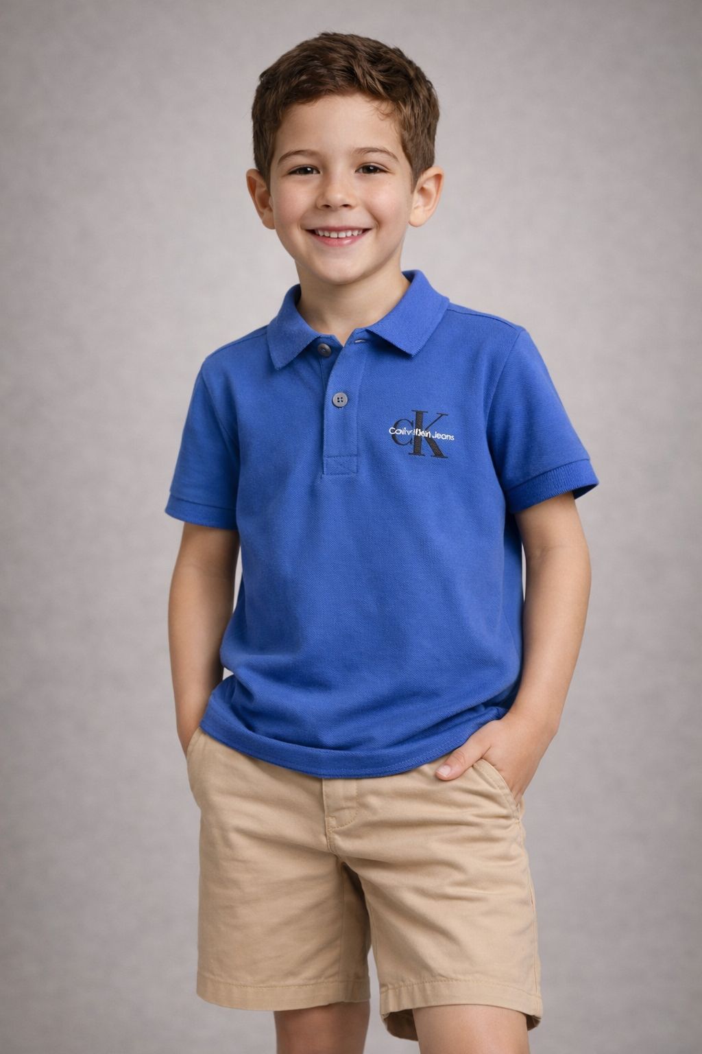 POLO CKJ KIDS MAS LOGO RE ISSUE PEITO INDIGO