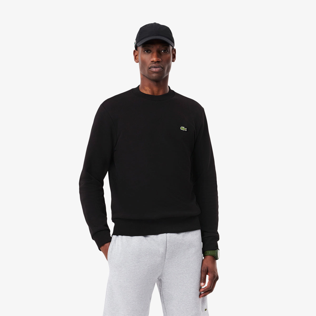 MOLETOM CARECA LACOSTE PRETO