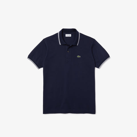 POLO MASC MC DET GOLA LACOSTE MARINHO 525
