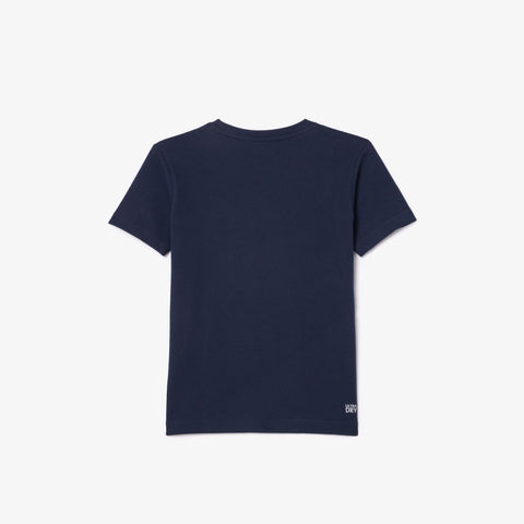 CAMISETA MASC KIDS MC LACOSTE MARINHO 525