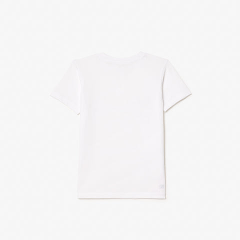 CAMISETA MASC KIDS MC LACOSTE BRANCO AU8
